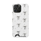 Bow & Heart Pattern Phone Case with Card Holder