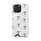 Bow & Heart Pattern Phone Case with Card Holder