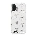 Bow & Heart Pattern Phone Case with Card Holder