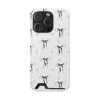 Bow & Heart Pattern Phone Case with Card Holder