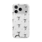 Bow & Heart Pattern Phone Case with Card Holder