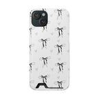 Bow & Heart Pattern Phone Case with Card Holder