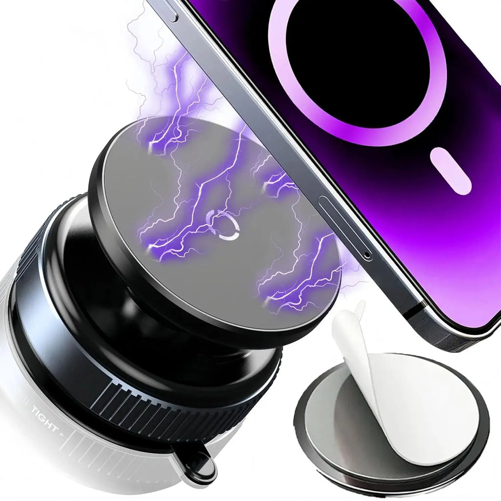 Upgraded Foldable Magnetic Phone Holder – 360° Rotatable Suction Mount for Car Dashboard, Desk & Gym,ABS with Wrench & Mount Pad