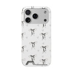 Bow & Heart Pattern Phone Case with Card Holder