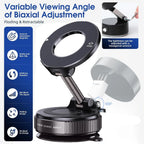 Upgraded Foldable Magnetic Phone Holder – 360° Rotatable Suction Mount for Car Dashboard, Desk & Gym,ABS with Wrench & Mount Pad