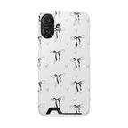 Bow & Heart Pattern Phone Case with Card Holder