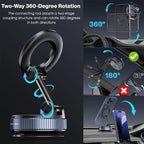 Upgraded Foldable Magnetic Phone Holder – 360° Rotatable Suction Mount for Car Dashboard, Desk & Gym,ABS with Wrench & Mount Pad