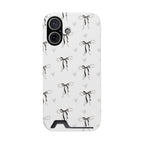 Bow & Heart Pattern Phone Case with Card Holder
