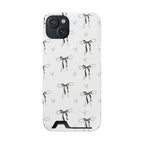 Bow & Heart Pattern Phone Case with Card Holder