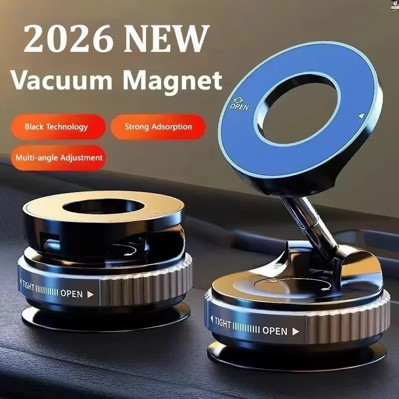 Upgraded Foldable Magnetic Phone Holder – 360° Rotatable Suction Mount for Car Dashboard, Desk & Gym,ABS with Wrench & Mount Pad