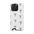 Bow & Heart Pattern Phone Case with Card Holder