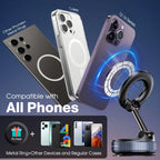 Upgraded Foldable Magnetic Phone Holder – 360° Rotatable Suction Mount for Car Dashboard, Desk & Gym,ABS with Wrench & Mount Pad