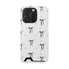 Bow & Heart Pattern Phone Case with Card Holder
